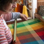 Colour gamp being made on a weaving course